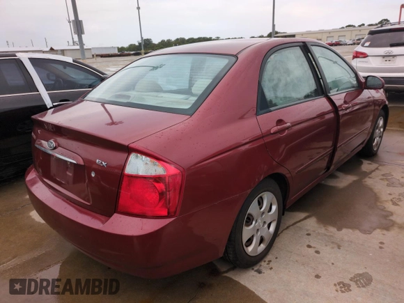 2006 Kia Spectra EX with VIN KNAFE121765251050, listed as a Copart auction lot 75120624 with 0 mi miles and Salvage Title. Bid and sale history available at carsss.com. Image 3.