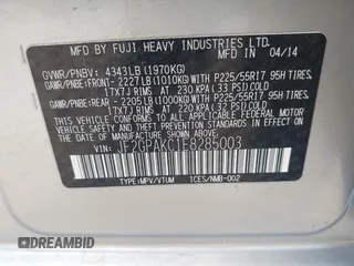 2014 Subaru Crosstrek Limited с VIN JF2GPAKC1E8285003, выставлен на аукционе IAAI как лот 42275562 с пробегом 94 135 миль миль и . История ставок и продаж доступна на DreamBid. Изображение 9.