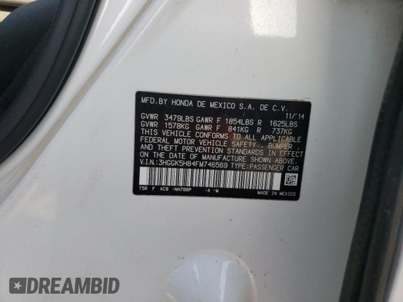 2015 Honda Fit EX-L with VIN 3HGGK5H84FM746569, listed as a Copart auction lot 52924245 with 77,059 mi miles and Salvage Title. Bid and sale history available at carsss.com. Image 14.