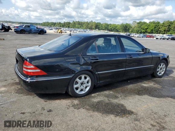 2002 Mercedes-Benz S 500 with VIN WDBNG75J92A289239, listed as a Copart auction lot 59052135 with Not provided miles and Salvage title. Bid and sale history available at DreamBid. Image 3.