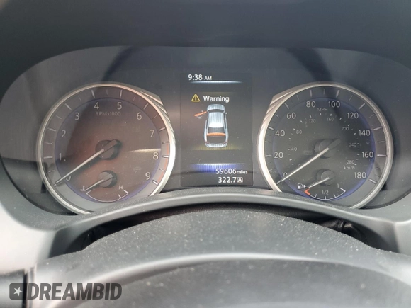 2015 Infiniti Q50 Premium with VIN JN1BV7AR3FM400123, listed as a Copart auction lot 58778025 with 59,606 mi miles and Salvage title. Bid and sale history available at DreamBid. Image 9.