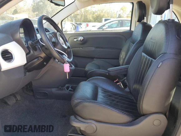 2012 FIAT 500 Lounge with VIN 3C3CFFER3CT339837, listed as a Copart auction lot 50034515 with 40,552 mi miles and Salvage title. Bid and sale history available at DreamBid. Image 7.