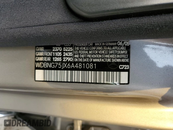 2006 Mercedes-Benz S 500 z VIN WDBNG75JX6A481081, wystawiony jako Copart lot #88057695 z przebiegiem 87 876 mil mil oraz Tytuł czysty. Historia ofert i sprzedaży dostępna na DreamBid. Obrazek 12.