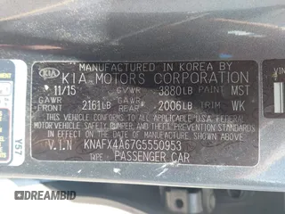 2016 Kia Forte LX z VIN KNAFX4A67G5550953, wystawiony jako IAAI lot #42183097 z przebiegiem 103 512 mil mil oraz . Historia ofert i sprzedaży dostępna na DreamBid. Obrazek 9.