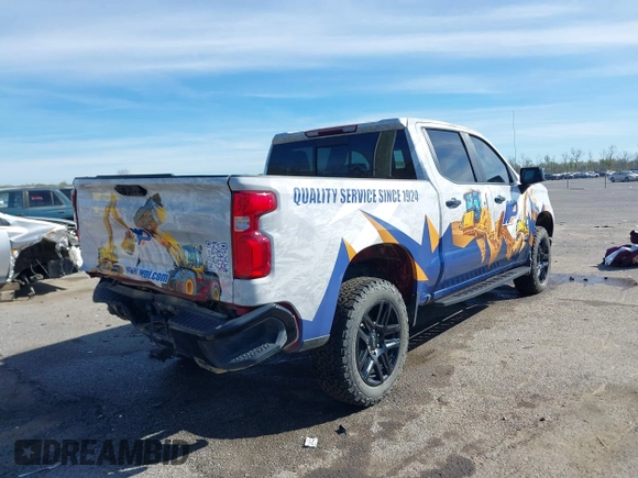 2023 Chevrolet Silverado 1500 LT Trail Boss with VIN 3GCUDFED3PG197885, listed as a IAAI auction lot 41733427 with 64,911 mi miles and . Bid and sale history available at DreamBid. Image 4.