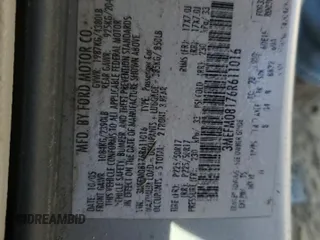 2006 Mercury Milan Premier z VIN 3MEFM08176R611016, wystawiony jako Copart lot #70576844 z przebiegiem Nie podano mil oraz Szkoda całkowita • Salvage title. Historia ofert i sprzedaży dostępna na DreamBid. Obrazek 12.