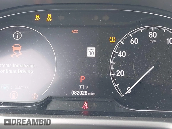2019 Honda Accord Sedan Sport 1.5T with VIN 1HGCV1F30KA101706, listed as a IAAI auction lot 42047784 with 82,028 mi miles. Bid and sale history available at carsss.com. Image 7.