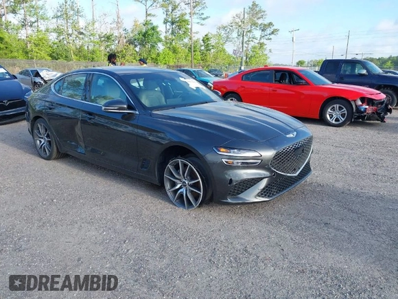 2023 Genesis G70 2.0T with VIN KMTG34TA4PU126965, listed as a IAAI auction lot 41971103 with 27,304 mi miles. Bid and sale history available at carsss.com. Image 1.