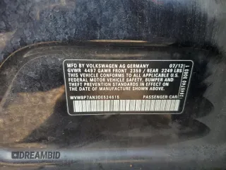 2013 Volkswagen CC Sport Plus z VIN WVWBP7AN3DE524615, wystawiony jako Copart lot #57506575 z przebiegiem 153 641 mil mil oraz Szkoda całkowita • Salvage title. Historia ofert i sprzedaży dostępna na DreamBid. Obrazek 13.