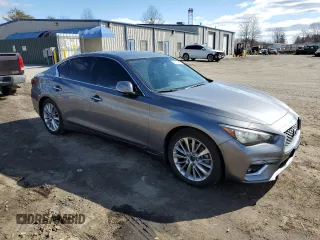 2021 Infiniti Q50 Luxe with VIN JN1EV7BR9MM750400, listed as a Copart auction lot 47427445 with 49,273 mi miles and Salvage Title. Bid and sale history available at carsss.com. Image 4.