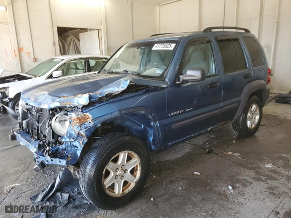 2003 Jeep Liberty Sport with VIN 1J4GL48K03W636934, listed as a Copart auction lot 41775925 with 204,512 mi miles and Salvage Title. Bid and sale history available at carsss.com. Image 1.
