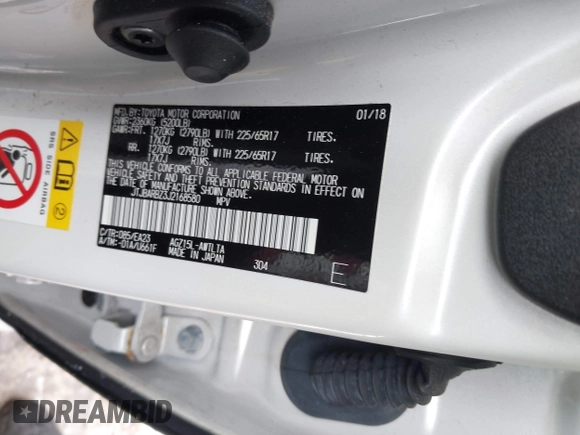 2018 Lexus NX with VIN JTJBARBZ3J2168580, listed as a IAAI auction lot 41554778 with 115,403 mi miles. Bid and sale history available at carsss.com. Image 9.