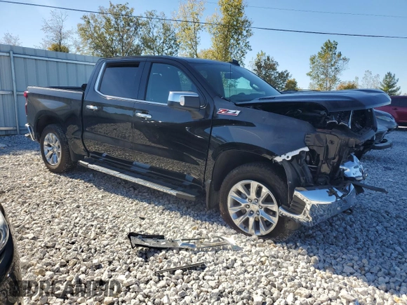 2022 Chevrolet Silverado 1500 LTZ with VIN 3GCUYGET9NG190955, listed as a Copart auction lot 75223464 with 19,225 mi miles and Salvage Title. Bid and sale history available at DreamBid. Image 4.