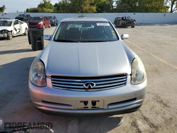 2004 Infiniti G35 w/Leather with VIN JNKCV51E24M111782, listed as a Copart auction lot 74676044 with 121,564 mi miles and Salvage Title. Bid and sale history available at DreamBid. Image 5.