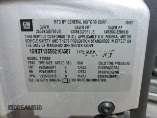 2008 Chevrolet TrailBlazer 3LT with VIN 1GNDT13S582164587, listed as a Copart auction lot 52594235 with 177,301 mi miles and Salvage Title. Bid and sale history available at DreamBid. Image 14.