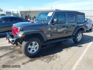 2018 Jeep Wrangler Unlimited Sport S with VIN 1C4HJXDG4JW149557, listed as a IAAI auction lot 42014833 with 54,472 mi miles. Bid and sale history available at carsss.com. Image 18.