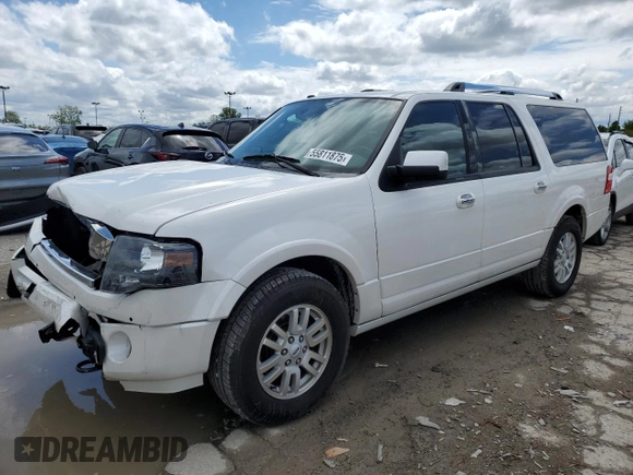2013 Ford Expedition Max Limited with VIN 1FMJK2A58DEF69414, listed as a Copart auction lot 55811875 with 50,601 mi miles and Salvage title. Bid and sale history available at DreamBid. Image 1.