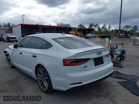 2019 Audi A5 Sportback Prestige with VIN WAUFNCF58KA086975, listed as a IAAI auction lot 38356898 with 54,058 mi miles. Bid and sale history available at carsss.com. Image 3.