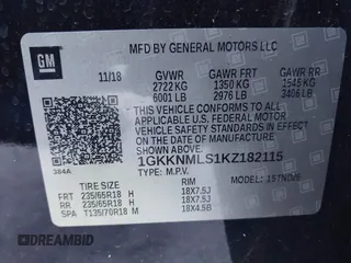 2019 GMC Acadia SLT with VIN 1GKKNMLS1KZ182115, listed as a IAAI auction lot 41860425 with 95,112 mi miles. Bid and sale history available at carsss.com. Image 9.