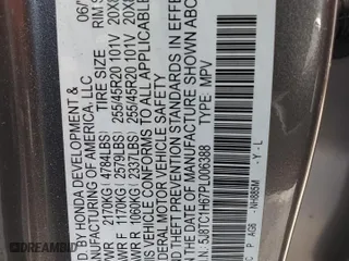 2023 Acura RDX w/A-Spec Package with VIN 5J8TC1H67PL006388, listed as a Copart auction lot 65650114 with 17,032 mi miles and Salvage Title. Bid and sale history available at carsss.com. Image 14.