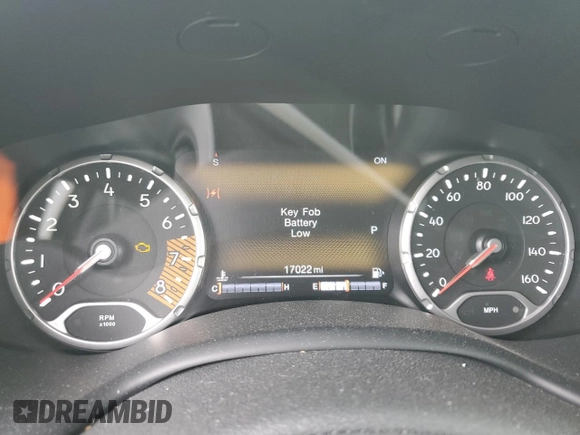 2022 Jeep Renegade Latitude with VIN ZACNJDB14NPN73109, listed as a Copart auction lot 55473465 with 17,022 mi miles and Salvage title. Bid and sale history available at DreamBid. Image 9.