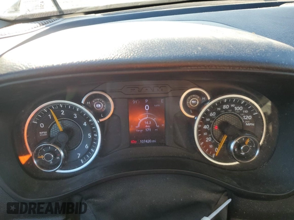 2021 Ram 1500 Tradesman with VIN 1C6RRFCG7MN697353, listed as a Copart auction lot 59113325 with 107,420 mi miles and Clean title. Bid and sale history available at DreamBid. Image 9.