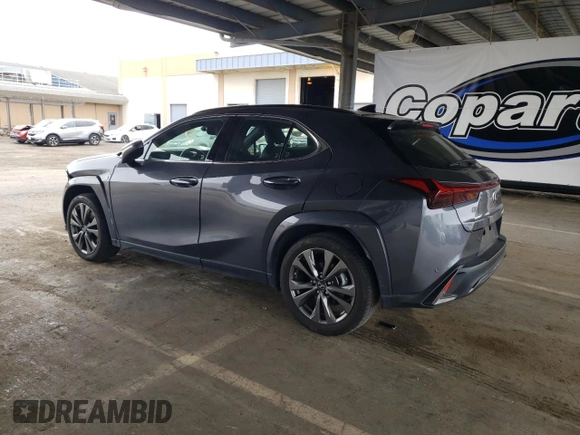 2023 Lexus UX 250h F Sport with VIN JTHB9JBHXP2065586, listed as a Copart auction lot 59037755 with 23,620 mi miles and Salvage title. Bid and sale history available at DreamBid. Image 2.