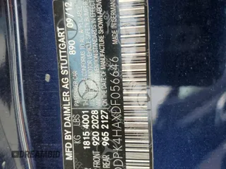 2013 Mercedes-Benz SLK-Class SLK 250 with VIN WDDPK4HAXDF056646, listed as a Copart auction lot 75775694 with 0 mi miles and Non Repairable. Bid and sale history available at carsss.com. Image 13.