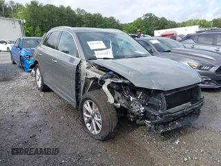 2021 Audi Q3 S line Premium with VIN WA1DECF39M1102591, listed as a IAAI auction lot 42232027 with 37,147 mi miles and . Bid and sale history available at DreamBid. Image 1.