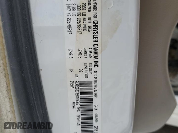 2014 Dodge Grand Caravan SE 30th Anniversary with VIN 2C4RDGBG3ER426566, listed as a Copart auction lot 89306405 with 252,225 mi miles and Clean Title. Bid and sale history available at DreamBid. Image 13.