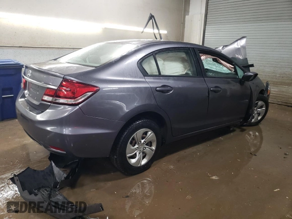 2015 Honda Civic Sedan LX with VIN 19XFB2F5XFE046079, listed as a Copart auction lot 89402115 with Not Provided miles and Non Repairable. Bid and sale history available at carsss.com. Image 3.