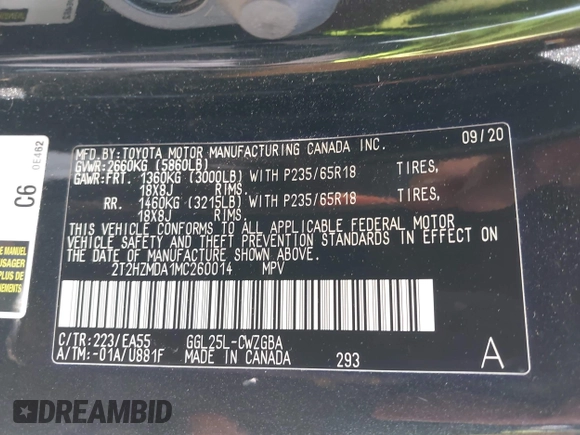 2021 Lexus RX 350 with VIN 2T2HZMDA1MC260014, listed as a IAAI auction lot 42158850 with 32,453 mi miles and . Bid and sale history available at DreamBid. Image 9.