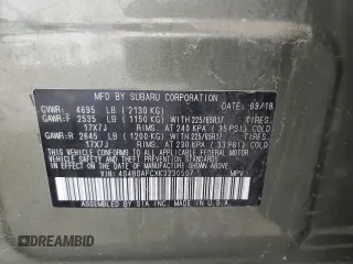 2019 Subaru Outback Premium with VIN 4S4BSAFCXK3230507, listed as a Copart auction lot 62276045 with 67,750 mi miles and Salvage title. Bid and sale history available at DreamBid. Image 13.
