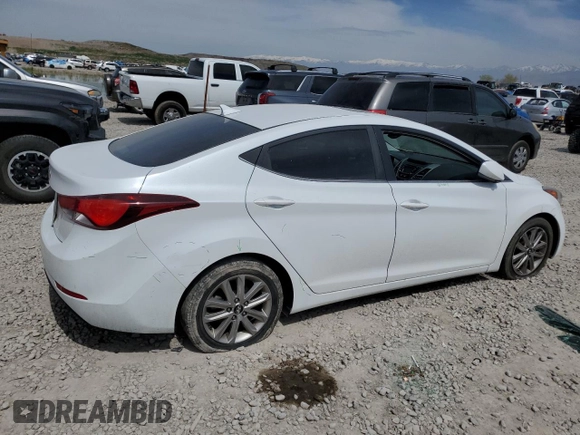 2015 Hyundai Elantra SE with VIN 5NPDH4AEXFH595205, listed as a Copart auction lot 53070235 with 92,000 mi miles and Salvage Title. Bid and sale history available at DreamBid. Image 3.
