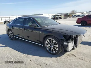 2023 Audi A8 with VIN WAULDAF8XPN011716, listed as a Copart auction lot 48926395 with 14,436 mi miles and Salvage Title. Bid and sale history available at carsss.com. Image 4.