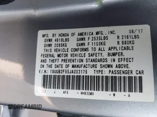 2018 Acura TLX Technology z VIN 19UUB2F55JA003175, wystawiony jako IAAI lot #42448852 z przebiegiem 54 875 mil mil oraz . Historia ofert i sprzedaży dostępna na DreamBid. Obrazek 9.