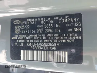2022 Hyundai Elantra SEL z VIN KMHLM4AG5NU365970, wystawiony jako IAAI lot #42008183 z przebiegiem 62 332 mil mil oraz . Historia ofert i sprzedaży dostępna na DreamBid. Obrazek 9.
