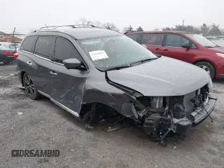 2018 Nissan Pathfinder SV z VIN 5N1DR2MM5JC664161, wystawiony jako IAAI lot #41614297 z przebiegiem 138 176 mil mil oraz . Historia ofert i sprzedaży dostępna na DreamBid. Obrazek 1.
