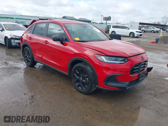 2023 Honda HR-V Sport with VIN 3CZRZ1H57PM706225, listed as a IAAI auction lot 41573896 with 34,011 mi miles. Bid and sale history available at carsss.com. Image 1.