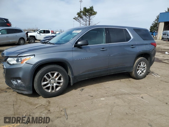 2018 Chevrolet Traverse LS with VIN 1GNEVFKW6JJ196718, listed as a Copart auction lot 49689315 with 186,565 mi miles and Clean Title. Bid and sale history available at carsss.com. Image 1.