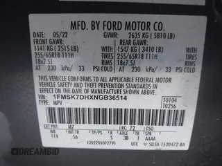 2022 Ford Explorer XLT z VIN 1FMSK7DHXNGB36514, wystawiony jako IAAI lot #42310723 z przebiegiem 44 198 mil mil oraz . Historia ofert i sprzedaży dostępna na DreamBid. Obrazek 9.