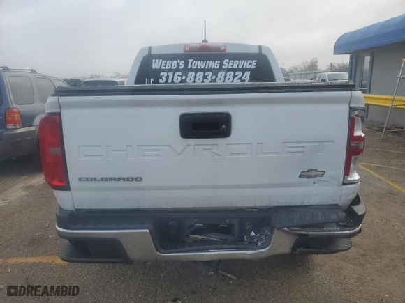 2021 Chevrolet Colorado 2WD Work Truck with VIN 1GCGSBEA4M1191184, listed as a Copart auction lot 83602904 with 39,618 mi miles and Salvage Title. Bid and sale history available at carsss.com. Image 6.