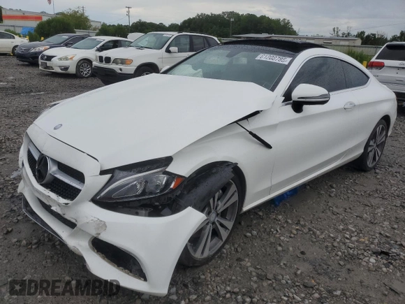 2017 Mercedes-Benz C 300 with VIN WDDWJ4JB4HF434869, listed as a Copart auction lot 61208785 with 64,582 mi miles and Salvage title. Bid and sale history available at DreamBid. Image 1.