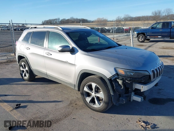 2019 Jeep Cherokee Limited with VIN 1C4PJMDN0KD180598, listed as a IAAI auction lot 41433530 with 137,398 mi miles. Bid and sale history available at carsss.com. Image 1.
