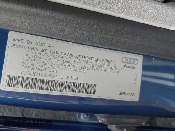 2004 Audi A4 3.0L z VIN WAUDT48H64K009108, wystawiony jako IAAI lot #42260314 z przebiegiem 111 322 mil mil oraz . Historia ofert i sprzedaży dostępna na DreamBid. Obrazek 9.