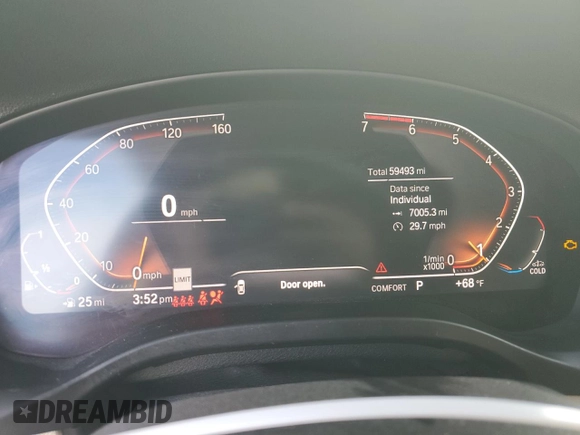 2020 BMW X4 xDrive30i with VIN 5UX2V1C01L9B30138, listed as a Copart auction lot 46612965 with 59,493 mi miles and Salvage Title. Bid and sale history available at carsss.com. Image 9.