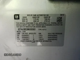 2011 GMC Terrain SLE-2 with VIN 2CTALSEC3B6203361, listed as a Copart auction lot 51381385 with 115,549 mi miles and Clean title. Bid and sale history available at DreamBid. Image 13.