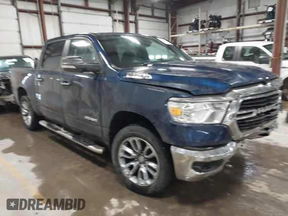 2019 Ram 1500 Big Horn/Lone Star with VIN 1C6SRFFT0KN842269, listed as a IAAI auction lot 41137766 with 104,131 mi miles. Bid and sale history available at carsss.com. Image 1.