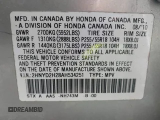 2010 Acura MDX с VIN 2HNYD2H28AH534251, выставлен на аукционе IAAI как лот 41632434 с пробегом 133 234 миль миль и . История ставок и продаж доступна на DreamBid. Изображение 9.