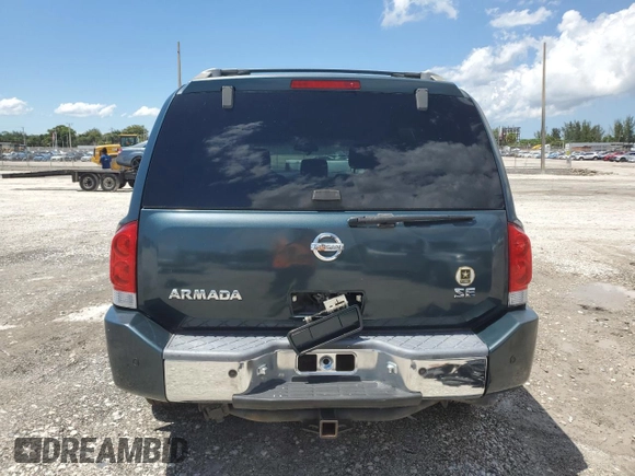 2005 Nissan Armada LE z VIN 5N1AA08A95N738884, wystawiony jako Copart lot #56823015 z przebiegiem 183 395 mil mil oraz Czysty tytuł • Clean title. Historia ofert i sprzedaży dostępna na DreamBid. Obrazek 6.